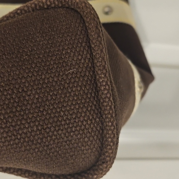 Authentic Louis Vuitton Brown Tote Bag with Cream Straps - Picture 5 of 8